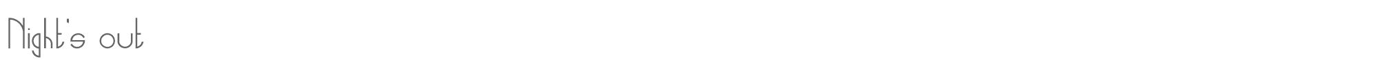 Sample characters Night's out Font